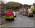 Royal Mail van CS17 parked at the eastern end of Lutwyche Road,  Church Stretton