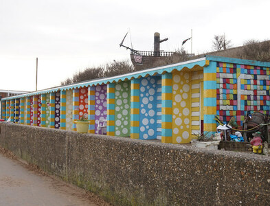 TF5085 : Beach Huts, North Promenade, Mablethorpe by Ian S