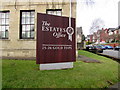 The Estates Office nameboard, 25-26 Gold Tops, Newport