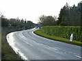 A162 at Burton Salmon, with milestone