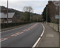 SO2316 : West across the A40 river bridge, Glangrwyney, Powys  by Jaggery