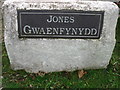 Entrance stone for Gwaenfynydd House