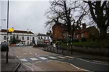 SK7371 : Looking up Lincoln Road to Market Place, Tuxford by Christopher Hilton
