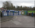 SP0102 : School entrance gates, Barton Lane, Cirencester by Jaggery