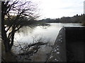 TQ7053 : The flooded River Medway seen from Teston Bridge by Marathon