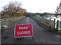 Road closed over Bow Bridge