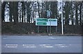 Direction signs on the A5, Towcester