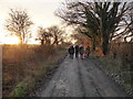 Walkers on part of the old disused railway line near Bettisfield