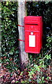 Queen Elizabeth II postbox on a Chapel Road post, Abergavenny