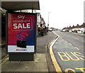 ST3090 : Sky Broadband Sale advert on a Malpas Road bus shelter, Newport by Jaggery