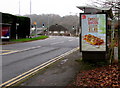 ST3090 : Cheesy Bacon Flatbread £1.49 advert on a Bettws Lane bus shelter, Newport by Jaggery