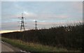 Pylons by Wick Lane near Lacock