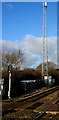 Telecoms mast beyond Neath railway station