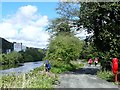 Angler fishing in the Newry Canal opposite Clady Quarries