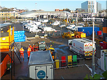 ST3088 : Temporary works compound for Network Rail staff and equipment, Newport Station by Robin Drayton