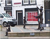 NT4936 : Coulter's Candy statues, Galashiels (2) by Jim Barton