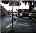 Roman Fortress Baths direction sign, High Street, Caerleon