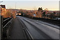 ST3391 : Across a road bridge over a railway, Caerleon by Jaggery
