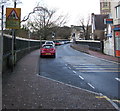 Warning sign on the approach to a school, St David