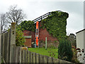 Work on footbridge abutment