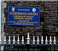 Alderman Davies Church in Wales Primary School nameboard, Neath