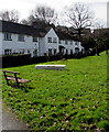 Bench at the edge of a green, Glan-yr-afon, Machen