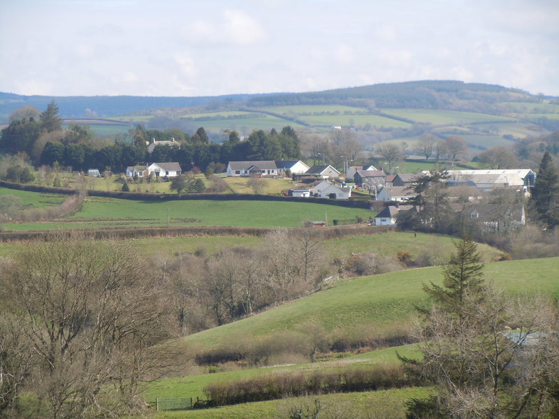 Rhydargaeau o'r heol uwchben fferm... © David Jones :: Geograph Britain ...