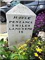 Old Milestone by the B3301, in front of Cornish Arms PH, Hayle