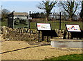 Information boards at the edge of the Gelligaer Roman Fort site