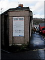 Information board on Smiths Carpets & Flooring shop, Newport 