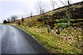 NY4327 : Milestone and township stone beside road approaching Nord Vue by Roger Templeman