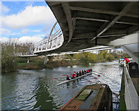 TL4659 : Crew and coach at Riverside Bridge by John Sutton