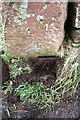 Benchmark  on gatepost at entrance to Robinsfield