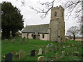 TM0179 : The Church of St Andrew and part of its burial ground at Blo' Norton by Peter Wood