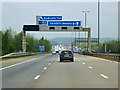 Sign Gantry on the Northbound A1M near Hook Moor