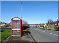 Bus stop and shelter on Birkenshaw Lane, Birkenshaw Bottoms