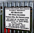 Notice at the entrance to the children