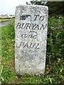 SW3626 : Old Guide Stone by the A30, east of Sennen Cove by Rosy Hanns