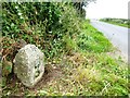 SW3727 : Old Milestone by the A30, south east of Trevedra Farm by Rosy Hanns