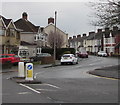 ST3387 : Keep Left sign at the western end of Liswerry Road, Newport by Jaggery