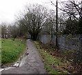 Path towards a railway footbridge, Treorchy