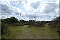 Power lines crossing heath