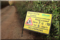 Road closed sign, Coombe House Lane