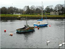 NS3975 : Boats on the River Leven by Richard Sutcliffe