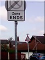 UK Zone Ends Sign