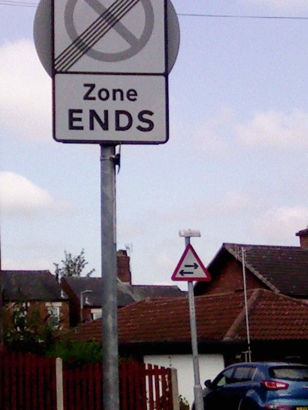 What Does Zone Ends Sign Mean Black And White