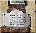 SO6202 : Lydney & District Royal British Legion Club plaque by Jaggery