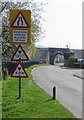 Warning signs alongside Oldends Lane, Stonehouse