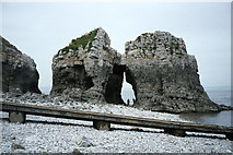 ST2265 : Flat Holm - Castle Rock and its natural arch by Colin Park