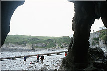 ST2265 : Flat Holm - Landing beach from natural arch at Castle Rock by Colin Park